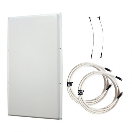 Антенна 3G/4G KAA18-1700/2700 (Панельная, 2 x 15-18 дБ, кабель 2х5м., пигтейлы 2хСRC9) фото 1