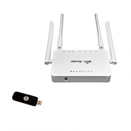 Роутер ZBT WE1626 + совместимый модем Huawei e3372 фото 1