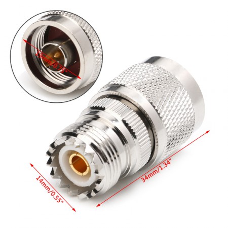 Переходник NU-312 N-male - UHF-female (ВЧ переходник N вилка - UHF гнездо) фото 6