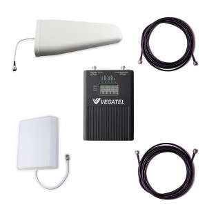 Комплект Vegatel VT3-1800/2100/2600 для усиления GSM/LTE 1800, 3G и 4G (до 400 м2) фото 1