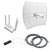 Комплект 3G/4G-интернета Дача Про 2х27 (Роутер WiFi, модем, кабель 2х5м, антенна 3G/4G 2x27 дБ)