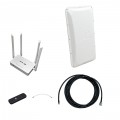 Комплект 3G/4G Дача-Стандарт (Роутер WiFi, модем, кабель 5м, антенна 3G/4G 17 дБ)