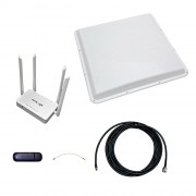 Интернет-комплект Дальняя Дача (Роутер WiFi, модем, кабель 5м, антенна 3G на 20 дБ)