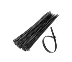 Стяжки для кабеля 300x5 черные (упаковка 100 шт) фото 1