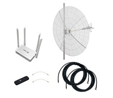 Комплект 3G/4G-интернета Дача Про 2х27 (Роутер WiFi, модем, кабель 2х5м, антенна 3G/4G 2x27 дБ) фото 1