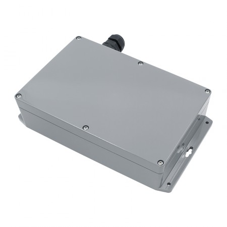Корпус 220x145x55 мм, IP65, ABS пластик, тёмно-серый, с фланцами и гермовводом RJ-45 фото 2