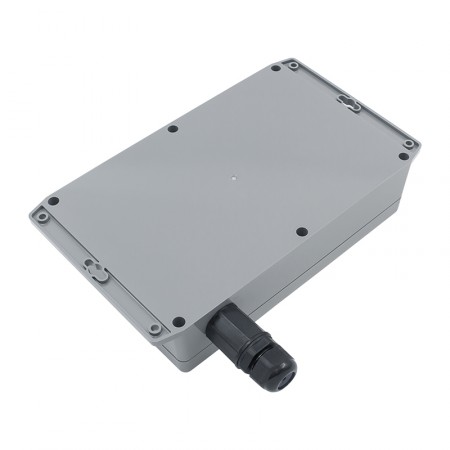Корпус 220x145x55 мм, IP65, ABS пластик, тёмно-серый, с фланцами и гермовводом RJ-45 фото 3