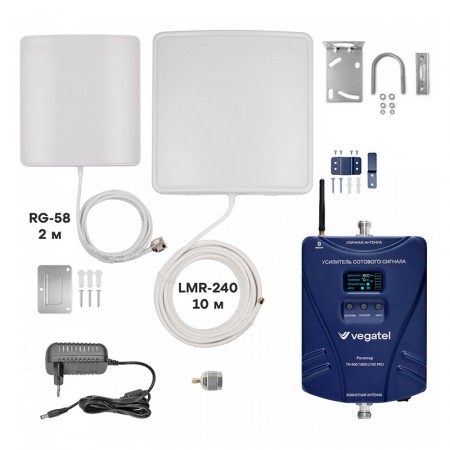 Комплект репитера на дачу Vegatel TN-900/1800/2100 PRO для усиления 900, 1800 и 3G фото 1