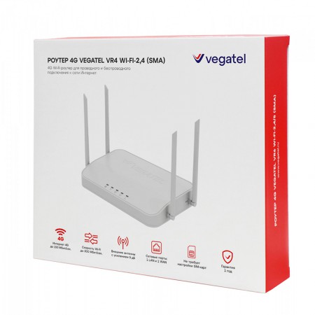Роутер 4G для видеонаблюдения VEGATEL VR4 Wi-Fi-2,4 (SMA) фото 5