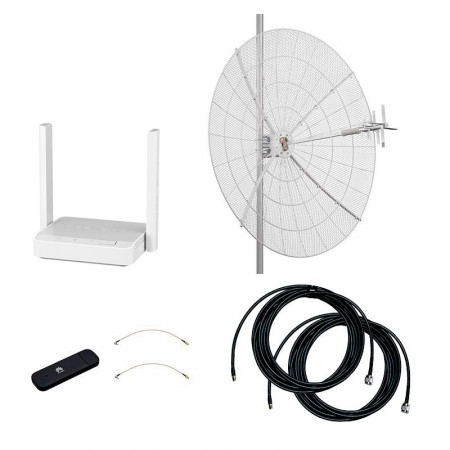 Комплект 3G/4G-интернета Дача Про 2х27 (Роутер WiFi, модем, кабель 2х5м, антенна 3G/4G 2x27 дБ) фото 1