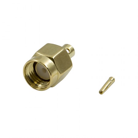 Разъём S-A115-085 (RP-SMA-male, напаиваемый, на кабель RG-405) фото 2