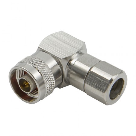 Разъём N-122C/8D (N-male, угловой, прижимной, на кабель 8D, цанга) фото 3