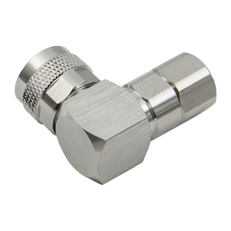 Разъём N-122C/8D (N-male, угловой, прижимной, на кабель 8D, цанга) фото 4